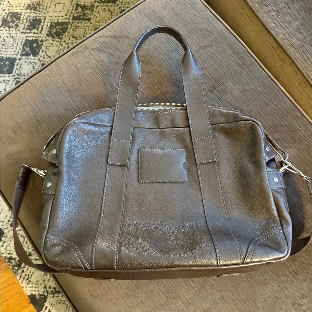 Lacoste Dark Brown leather bag/briefcase